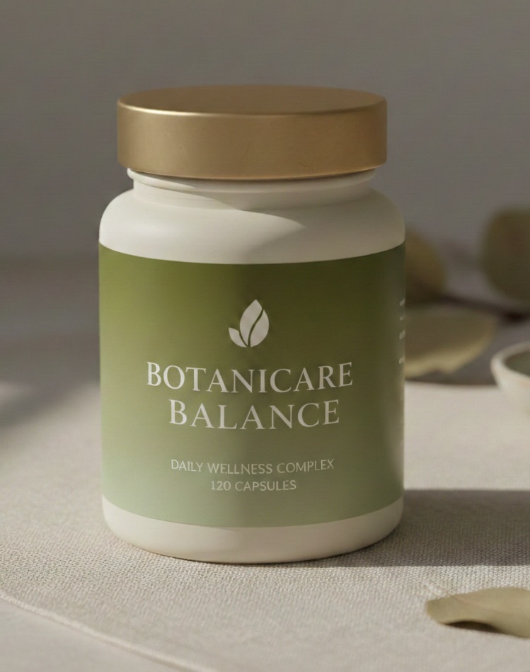 Bottle design of Botanicare Balance formula for daily active routines